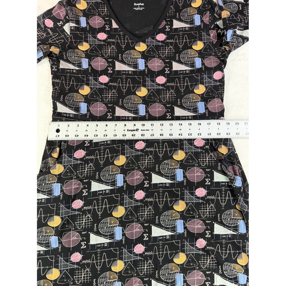 Svaha Math Geometry Dress Womens L Black Formula Print A-Line STEM Teacher Chic - Picture 10 of 12
